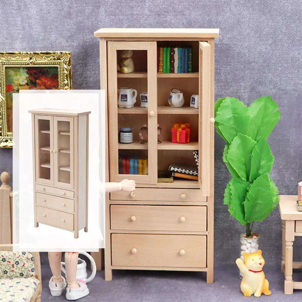 1/12 Scale Dollhouse Miniature furniture Collection display cabinet 5# 