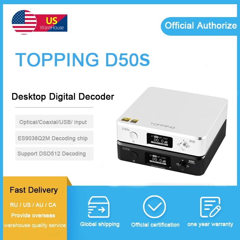 Topping D50S usb dac Bluetooth 5 0 оптический коаксиальный выход ES9038Q2M OPA1612 DSD512 XMOS XU208 HIFI аудио