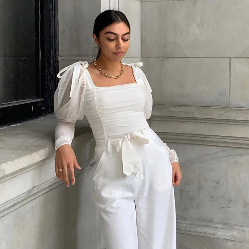 Сексуальный кроп Ruched Sheer Mesh Top женский галстук-бабочка с пышными рукавами тонкий короткий топ на бретелях белые оборки эластичные вечерние топы уличная