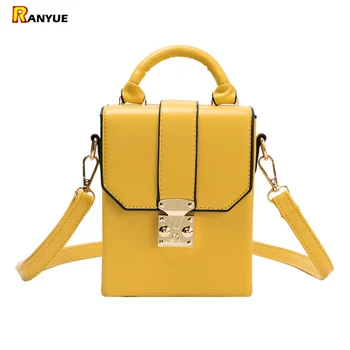 

Rivet Handbags Box Package Square Bag Fashion New High quality PU Leather Women Tote bag Bow Chain Shoulder Messenger bag Mini