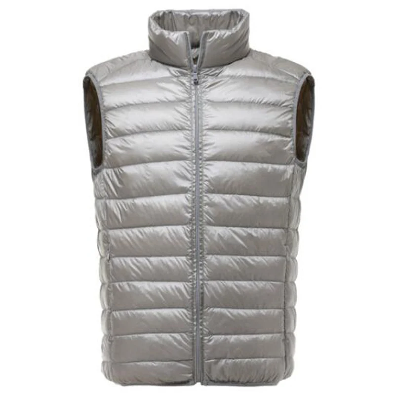 vest sliver Мужская куртка на утином пуху, Осень-зима, Повседневный, приталенный, легкий пуховик, Doudoune Homme, мужские куртки, новая брендовая одежда - Цвет: vest sliver
