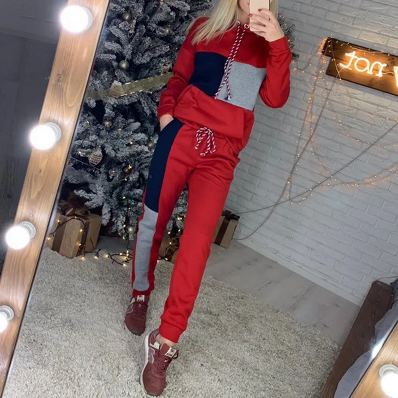 JODIMITTY Two Piece Set Women's Tracksuits 2020 Spring Autumn Women Patchwork Hooded Sweatshirt And Pant Tracksuit Sport Suit JODIMITTY Two Piece Set Women's Tracksuits 2020 Spring Autumn Women Patchwork Hooded Sweatshirt And Pant Tracksuit Sport Suit