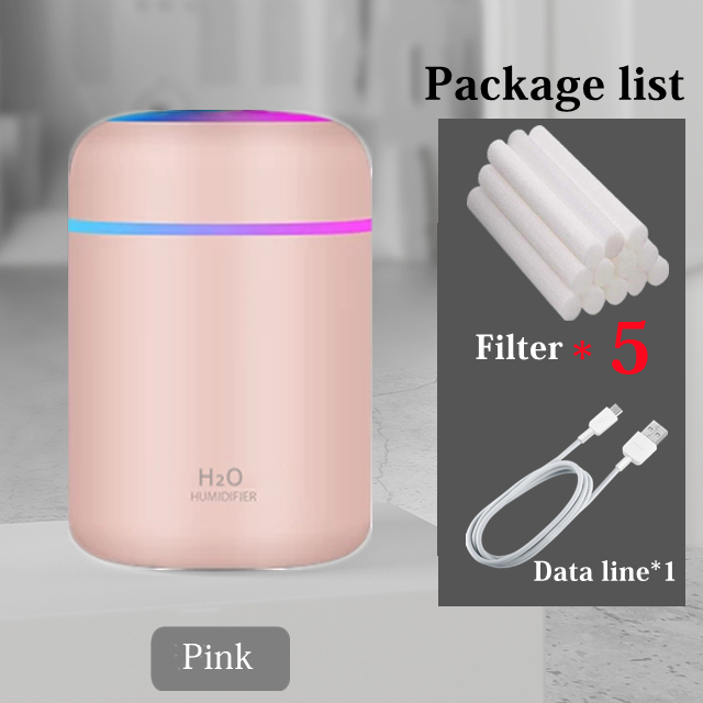 300ml Electric Air Humidifier Aroma Oil Diffuser USB Cool Mist Sprayer with Colorful Night Light for Home Car