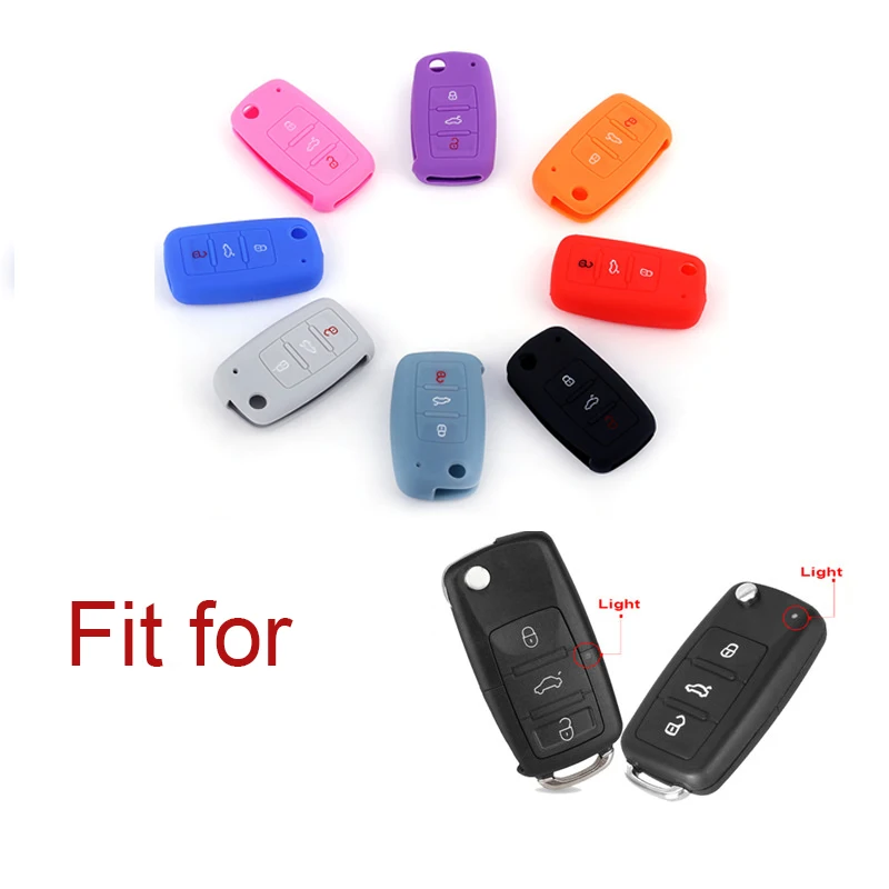 Силиконовый чехол для ключей автомобиля VW Golf Bora Jetta POLO GOLF Passat Skoda Octavia A5 Fabia SEAT Ibiza Leon