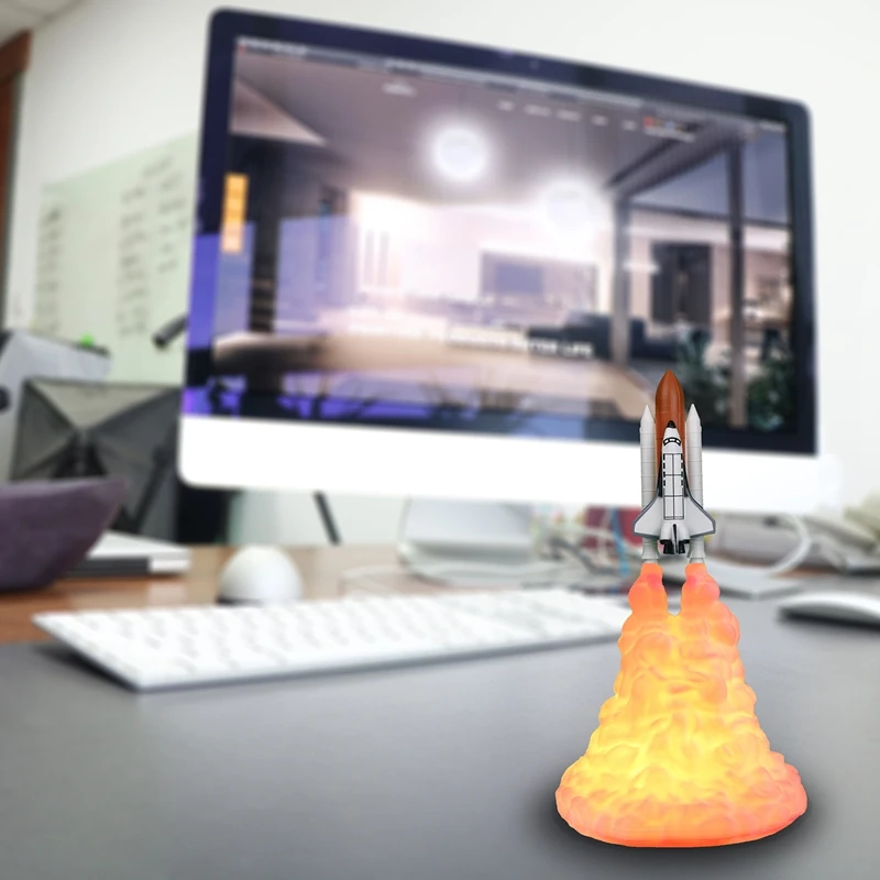 

Fashion3D Print Space Shuttle Lamp Rechargeable Night Light for Space Lovers Moon Lamp As Room Decoration