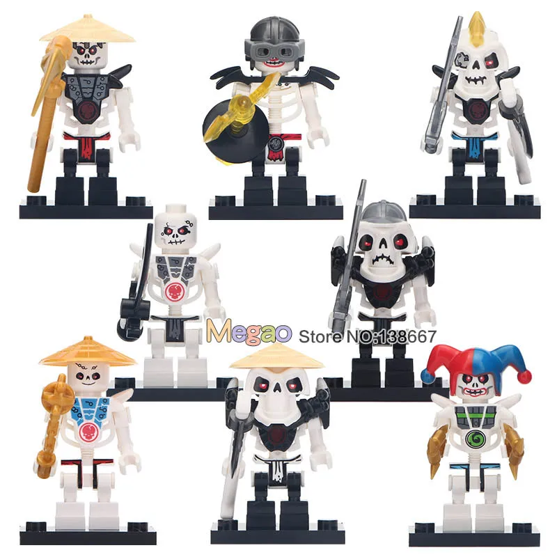 10 лотов ниндзя действия кости солдат Frakjaw Garmadon оружие Скелет армии строительные блоки игрушки для детей