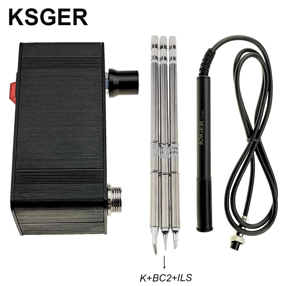 KSGER T12 Мини паяльная станция STM32 V3.1S OLED DIY ручка из алюминиевого сплава электрические инструменты держатель авто-сна T12 железные наконечники - Цвет: Sets 1