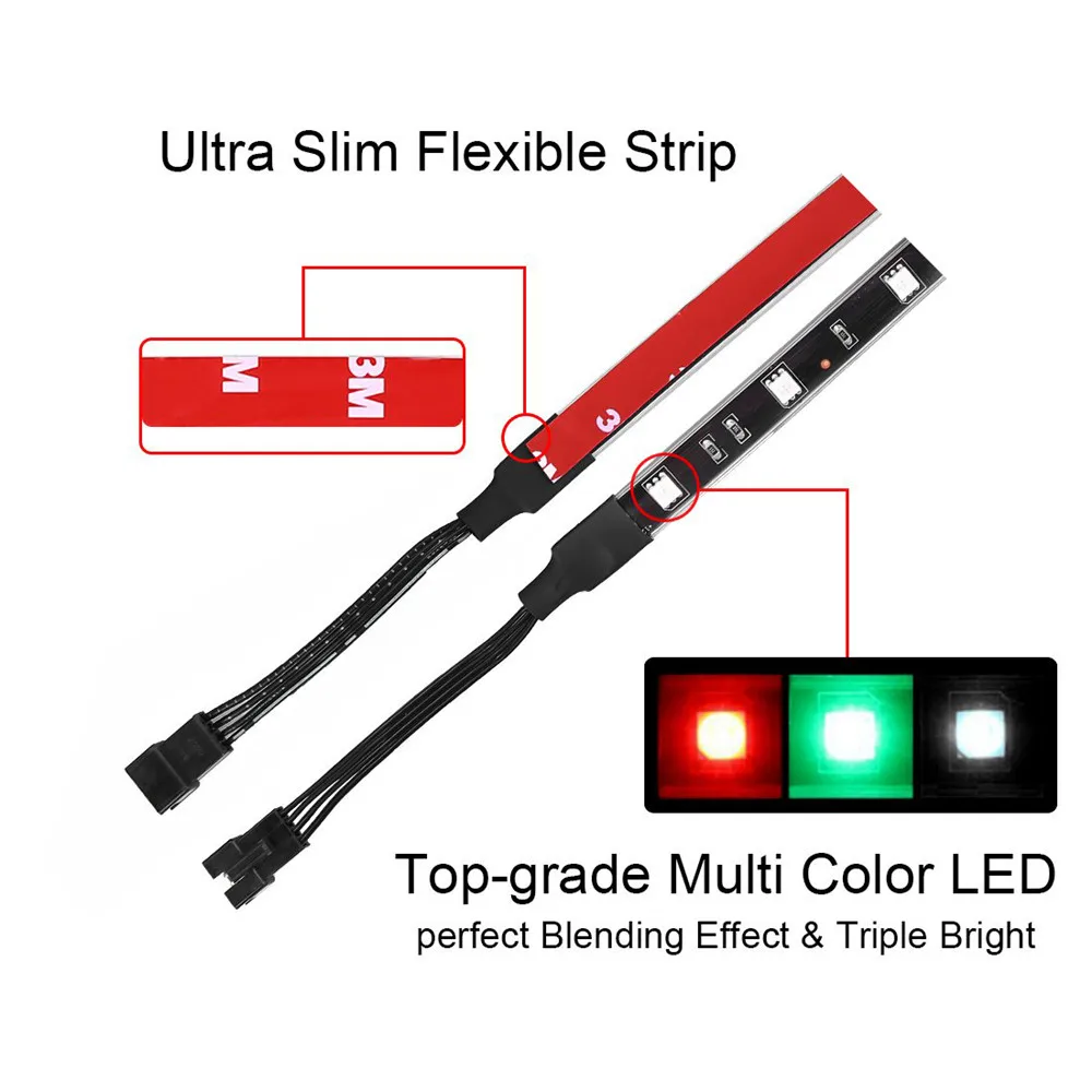 Мотоциклетные светодиодные полосы Светильник Автомобиля SMD 5050 RGB музыки 24 пульта дистанционного управления украшения Декоративные Атмосферу украшения светильник 12 Вт водостойкый led