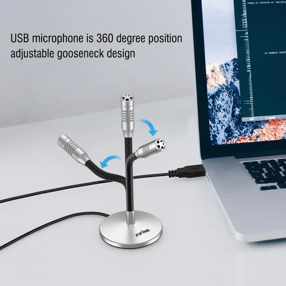 Microfone para Computador e Portátil Ideal para Youtube Fifine Mini Gooseneck Plug & Play Jogos Streaming Voiceover Discórdia-k050s Usb - Image 4