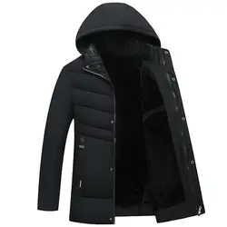 Дропшиппинг 2019 мужские зимние куртки однотонные толстые шерстяные длинные уличные пальто мужские модные куртки с капюшоном на молнии со