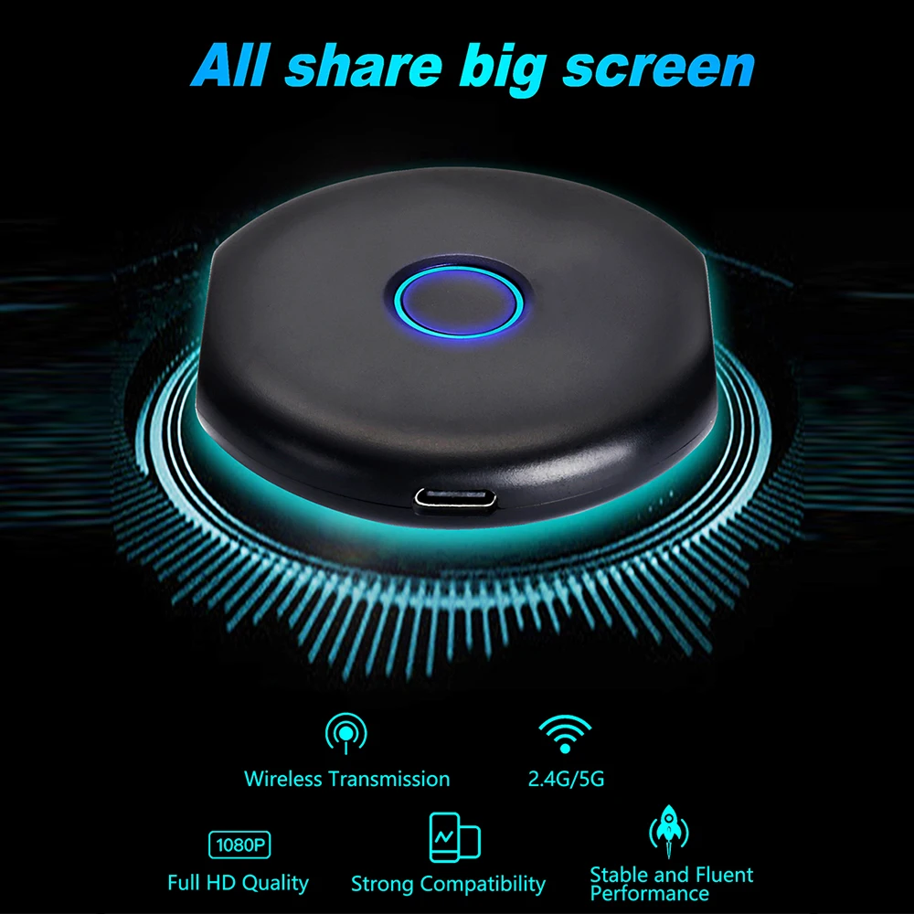 

High Quality HDMI Wireless Display Receiver WiFi 1080P Mobile Screen Cast Mirroring Adapter Dongle Chromecast Pusher Video HDTV