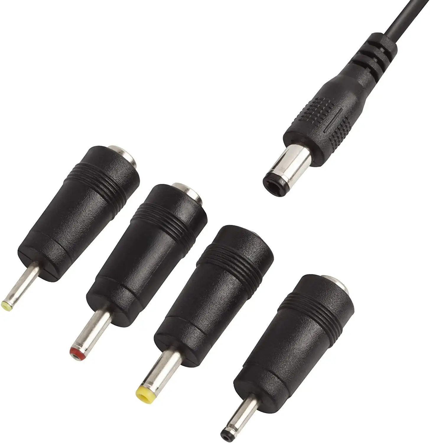 DC Plugs for Small Electronics and Devices Universal 5.5X2.1mm Jack to 4 Plugs 4.0X1.7mm, 3.5X1.35mm, 3.0X1.1mm, 2.5X0.7mm with