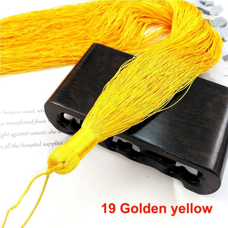 1 шт., шелковая кисточка, 50 см, бахрома, украшение кисточка, для шитья, для штор, ювелирные аксессуары, сделай сам, свадебное украшение - Цвет: 19 Golden yellow