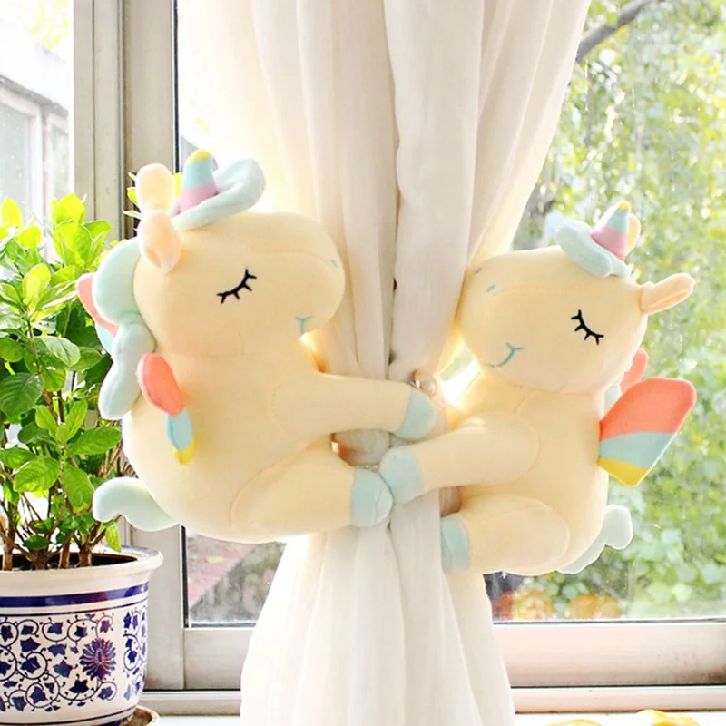 2 шт./компл. держатель для штор с мультяшным единорогом крючки завязывания