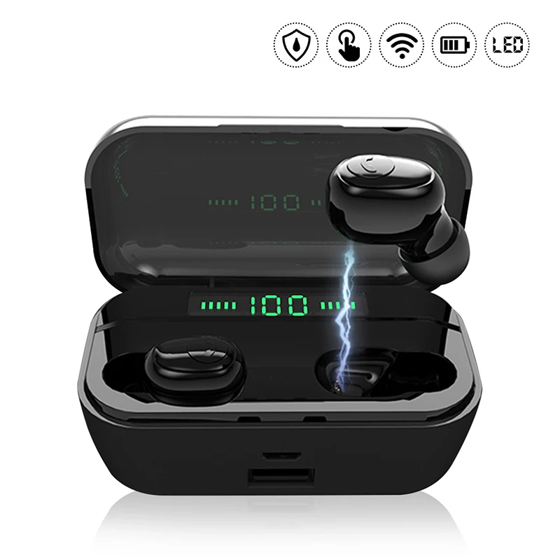 

LIGE TWS 5.0 Bluetooth 9D Stereo Earphone Wireless Earphones IPX7 Waterproof Earphones 3300mAh LED Smart Power Bank Phone Holder