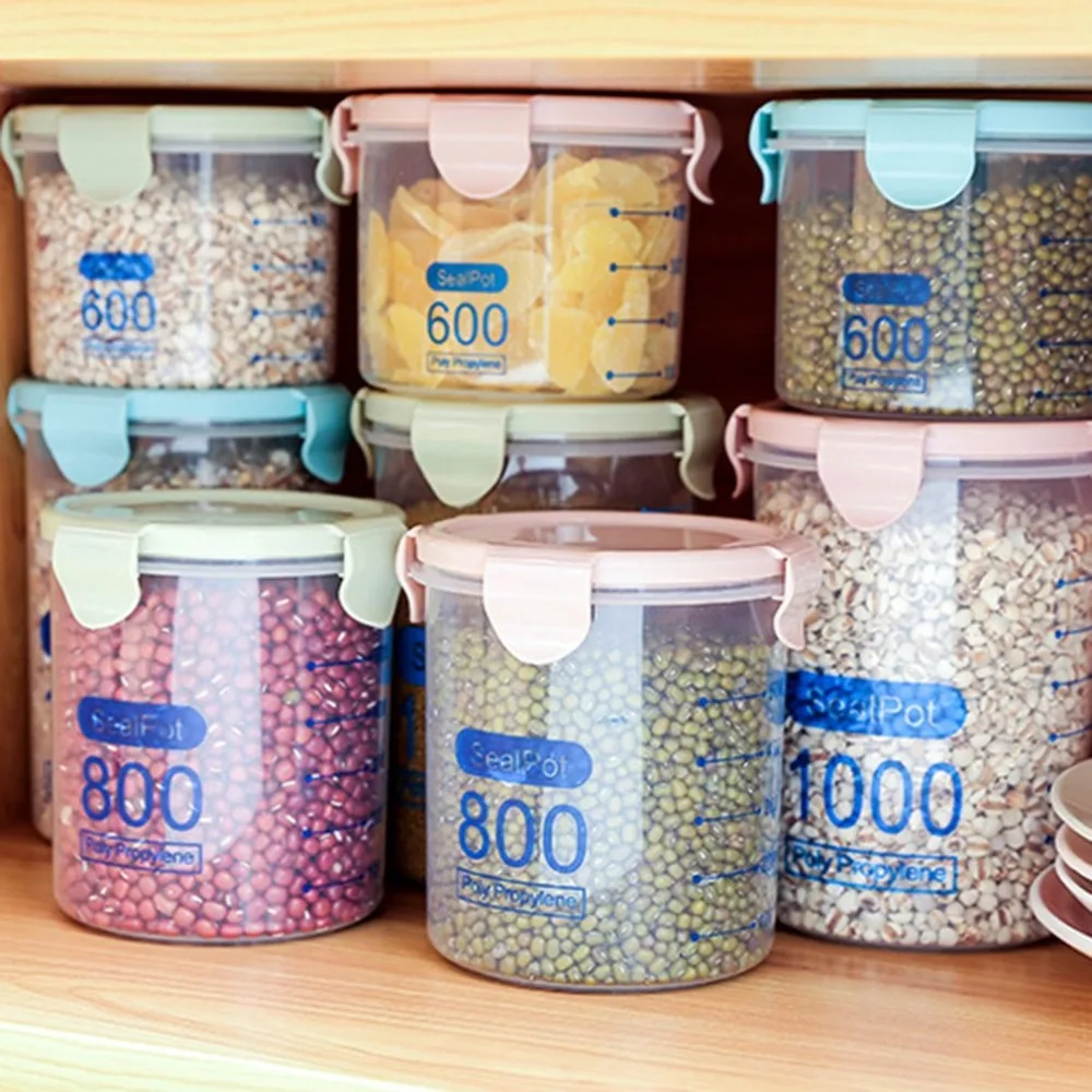 3 шт 1000 мл практичные бытовые пластиковые банки для хранения пищевая бутылка для хранения безопасная Нетоксичная герметичная кухонная коробка для хранения