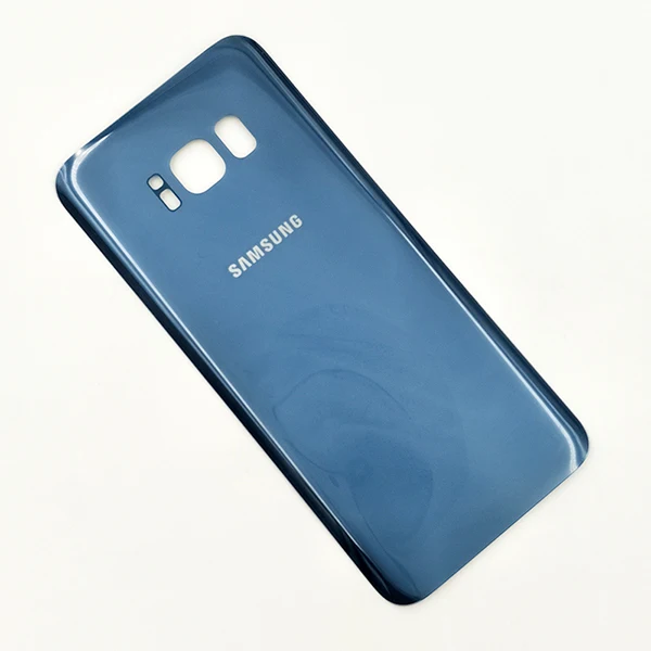 Blue Чехол для SAMSUNG Galaxy S8 G950F со стеклянной задней батареей, чехол для ремонта задней двери, запасные части с клейкой наклейкой - Цвет: Blue