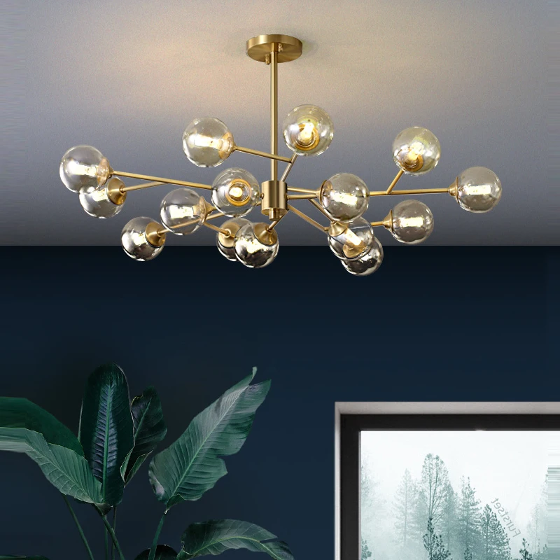 Modern Creative Glass Ball Chandeliers Ceiling Lamp Living Room Pendant Lights 
