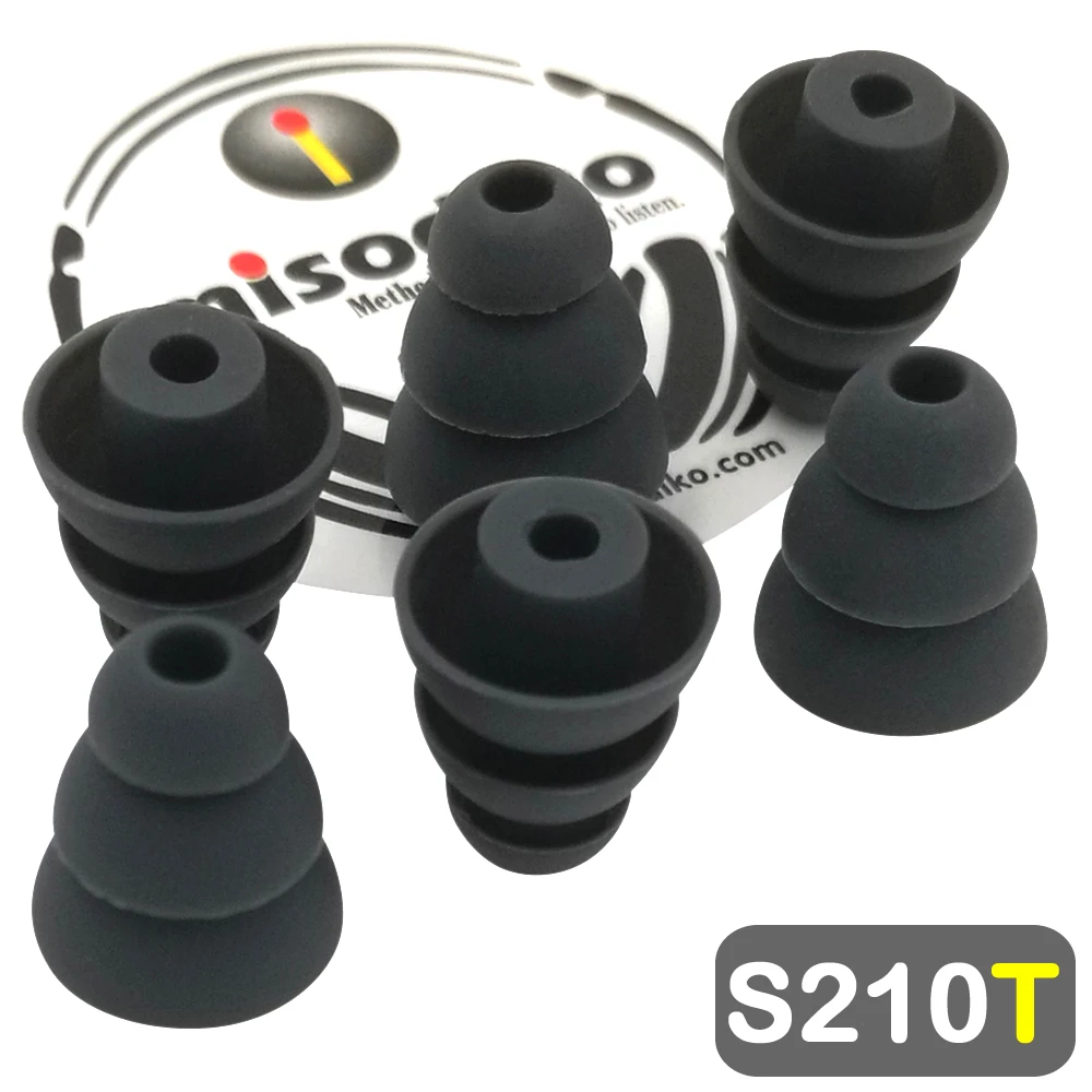 

misodiko S210T Silicone Earbuds Tips Eartips for Shure SE215 SE315 SE535 SE425 SE846/ Etymotic ER4 HF5/ Klipsch R6i R6m S4i X6i