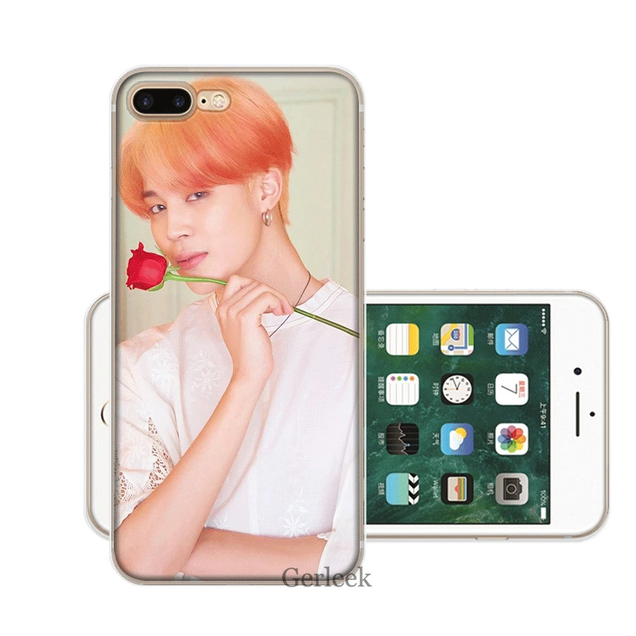 Чехол для мобильного телефона из ТПУ для iPhone 11 Pro XR X XS Max iPhone 7 8 6 6S Plus 5 5S SE чехол EWAU Jimin красивый - Цвет: 7