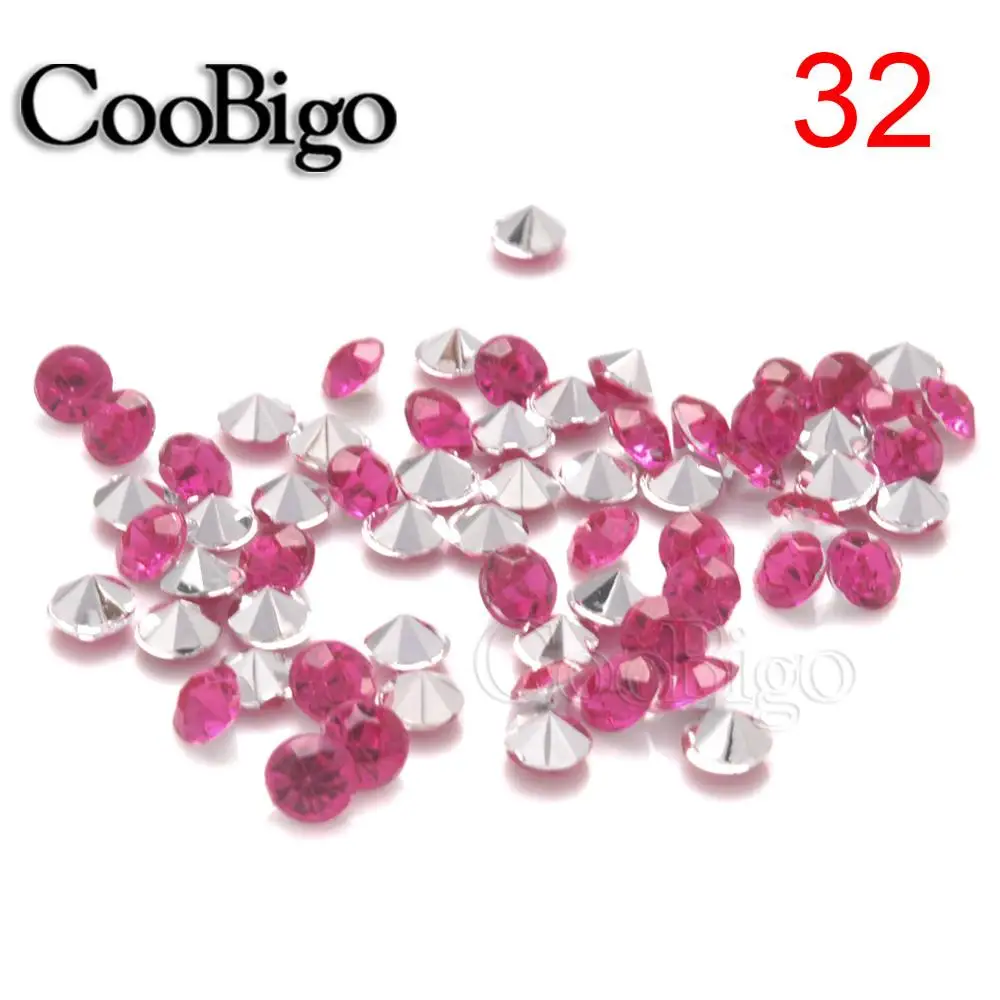 32 3000pcs 4mm Round Pointed Color Foiled Back Czech Crystal Rhinestones Jewels Faceted Glass Stone Nail Art Beads DIY Craft Parts - Цвет: 32