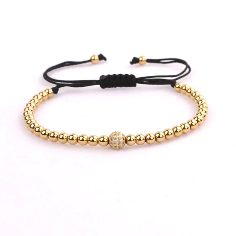 Fashion Beads Women Men Jewelry New Design Small 4mm Gold Stainless Steel Beads DIY Letters Inspired Bracelet Women Men