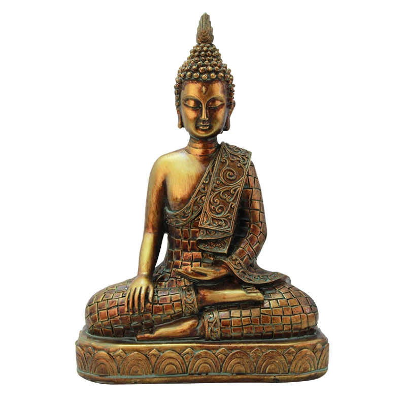 Decorative Gold Silver Bronze Buddha Figure Ornament Sculpture Statue Gift 