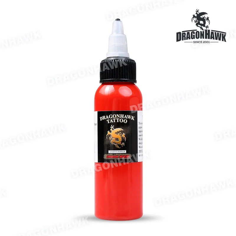 Чернила для тату dragonhawk 1-PACK Красный и черный цвет набор 2 унции бутылки цвет чернила пигмент