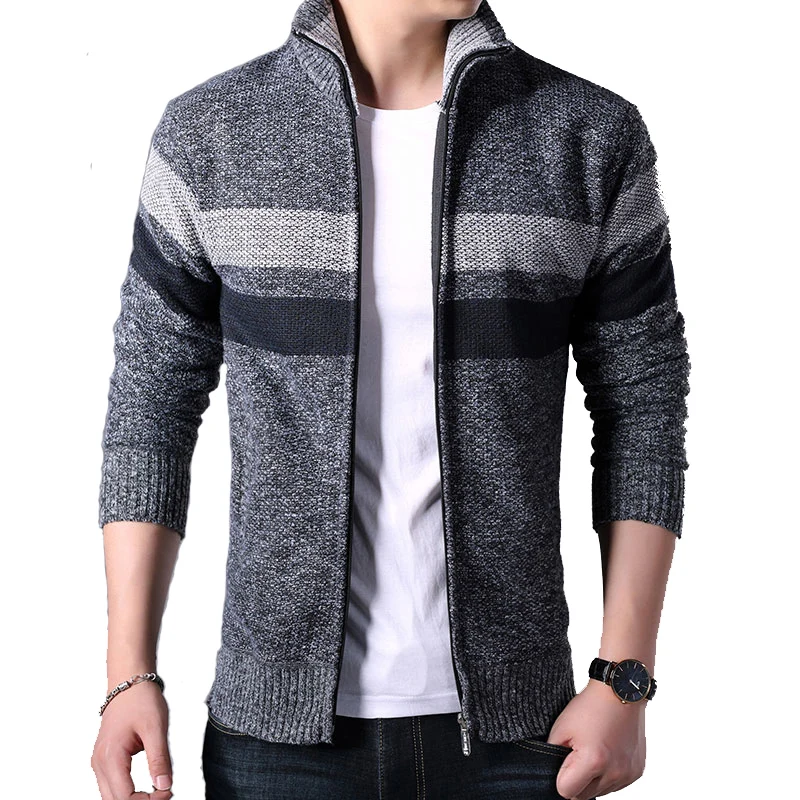 Mens Sweaters Coats 2019 Winter New Fashion Patchwork Plus Thick  Keep Warm Sweater Casaco Masculino Men Cashmere Sweaters J673