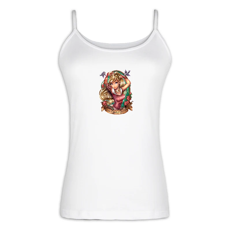 jfSingletS1294W Покерное тату девушка не может коснуться этой топики Ретро Татуировка девушка токсичный Лотос дамы сексуальный жилет Singlet хлопок бретельки Топы на бретельках подарок - Цвет: jfSingletS1294W
