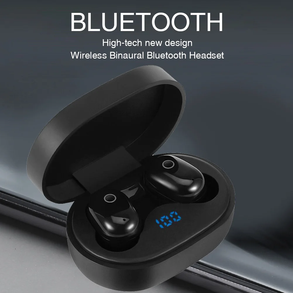 IPX Водонепроницаемые Универсальные HIFI Беспроводные наушники с сенсорным управлением Bluetooth 5,0 портативные спортивные наушники с микрофоном стерео музыкальная зарядная коробка - Цвет: Черный