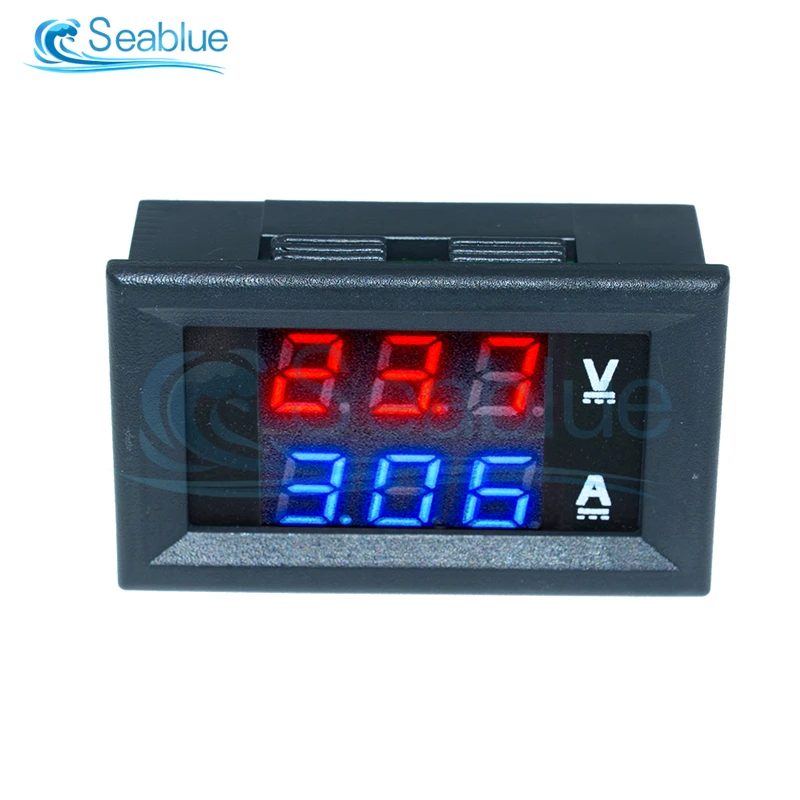 MEETOOT Voltímetro de pantalla digital LED azul DC 12V impermeable LED  pantalla digital voltímetro para el monitor de voltaje de batería de coche