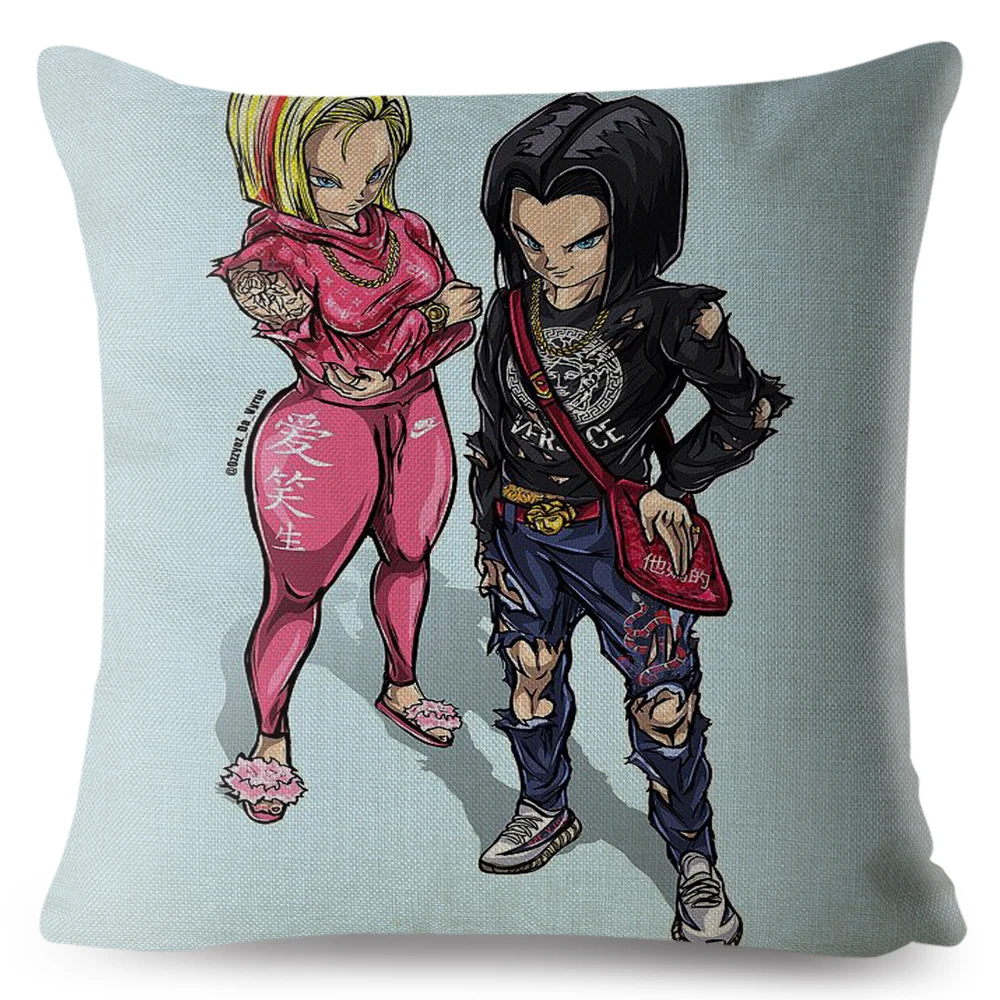 Мода Dragon Ball тату Сон Гоку наволочка домашний декор чехол для подушки с мультяшным принтом японские подушки с аниме чехол для дивана 45*45 см