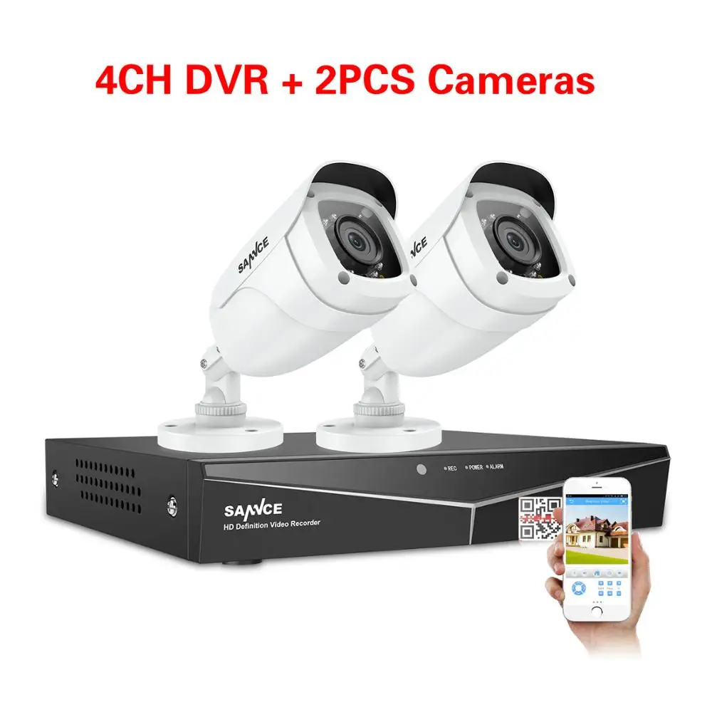 2PCS Cameras SANNCE 4CH 1080P охранная CCTV система с 5в1 1080N DVR 2 шт 4 шт 1080P ИК наружная Водонепроницаемая камера комплект видеонаблюдения - Цвет: 2PCS Cameras