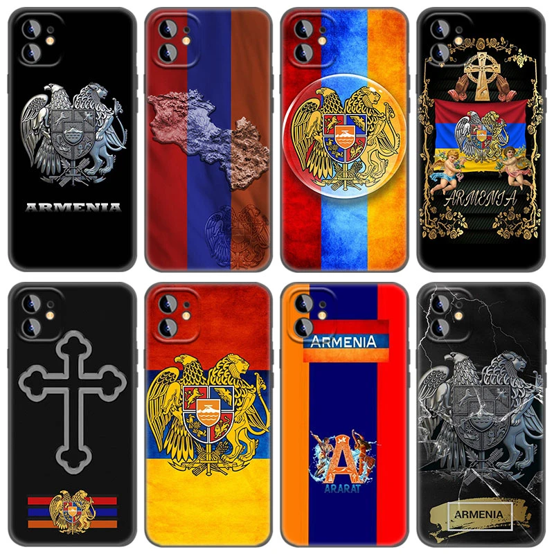 iphone 13 magnetic case Armenia Armenians Flag Phone Case For Apple iPhone 13 12 Mini 11 Pro Max XR X XS MAX 6 6S 7 8 Plus 5 5S SE 2020 Black Cover iphone 13 wallet case