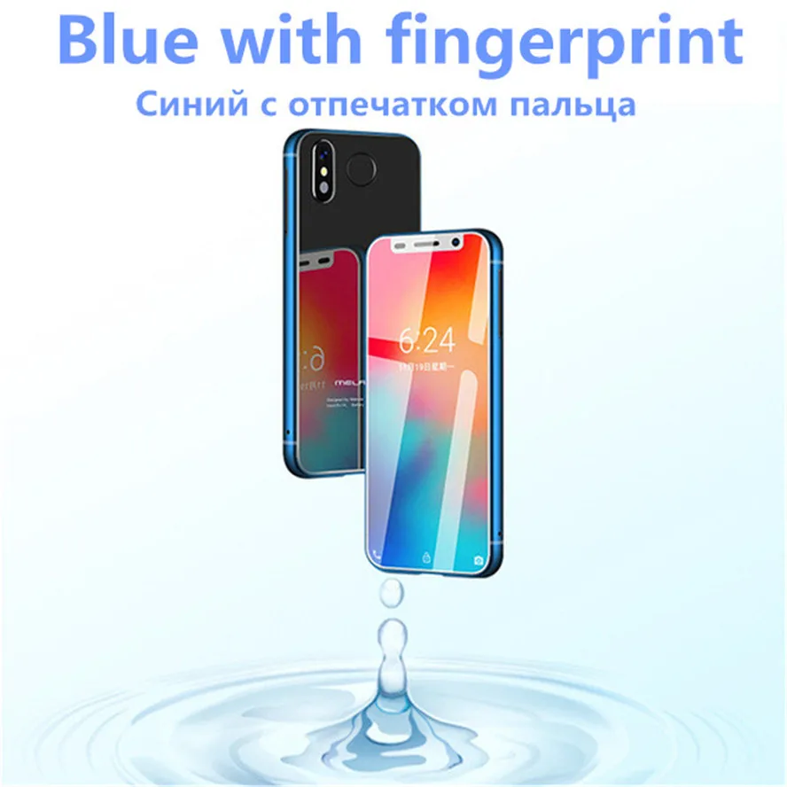 Blue with Fingerprin Смартфон Melrose 4G LTE, 3,4 дюймов, супер мини телефон, 1 ГБ, 8 ГБ, Android 8,1, отпечаток пальца, ID, wifi, точка доступа, мобильный телефон - Цвет: Blue with Fingerprin