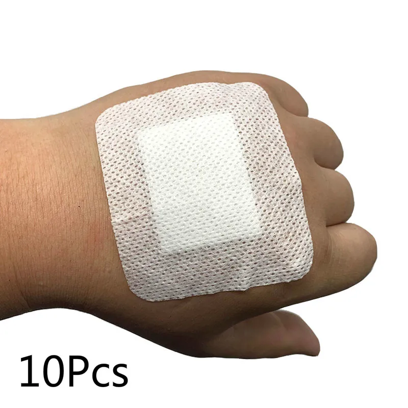 10 UDS no tejida auto-adhesivo pasta vendaje Kit de primeros auxilios médicos desechables gasa estéril herida de cuchillo importa 6X7cm