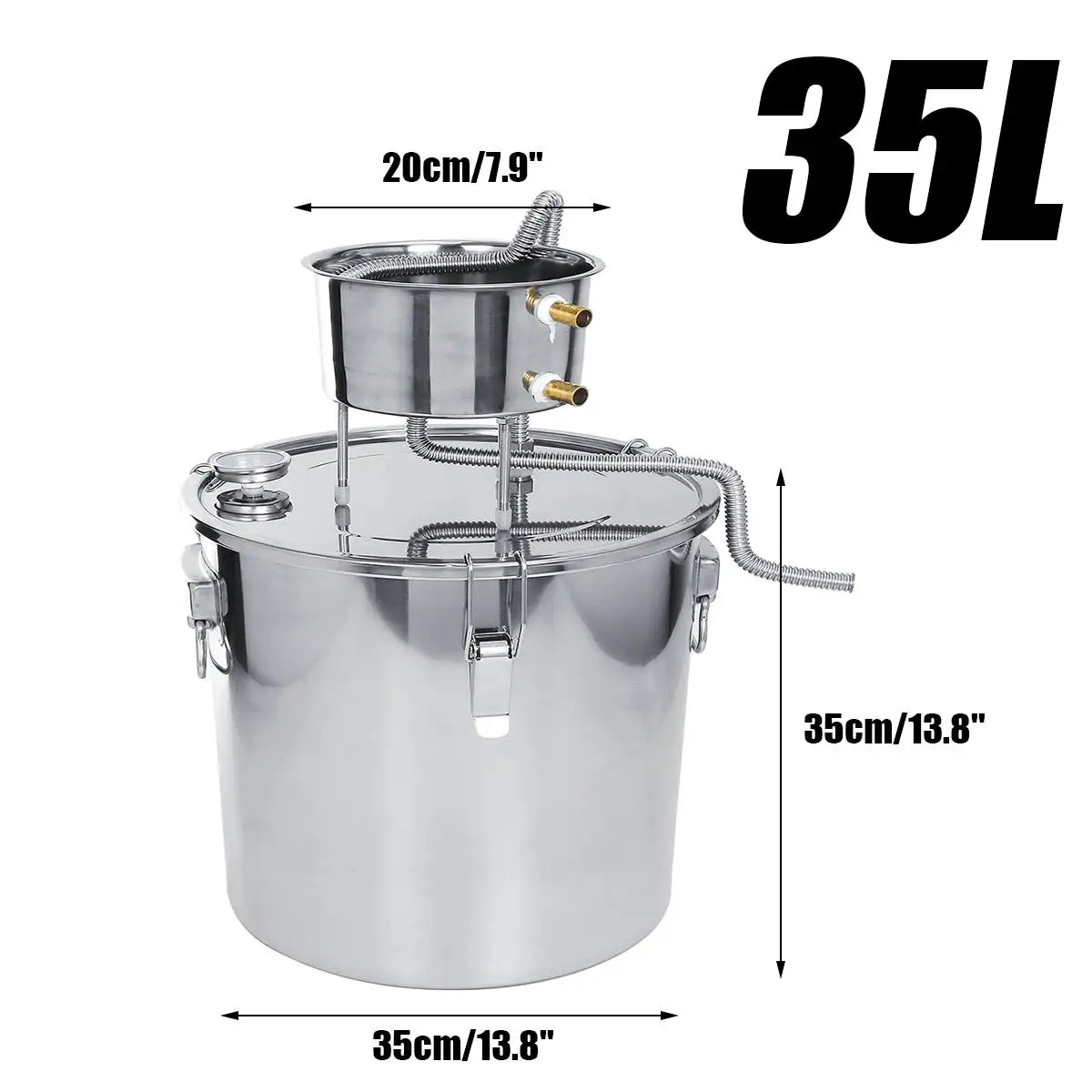 11/22/35L DIY домашний перегонный аппарат нержавеющая спирт Brew дистилляционное оборудование Медь DIY воды вино эфирное масло пивоварения комплект