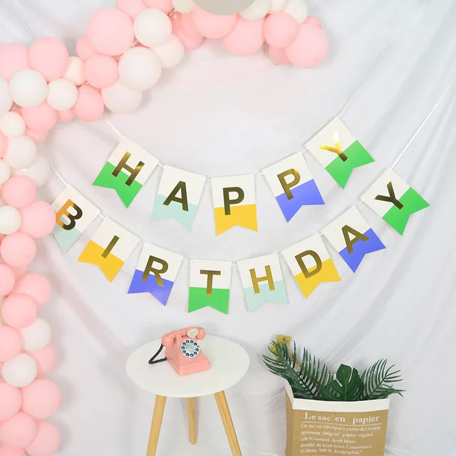 Rainbow Happy Birthday Bunting Banner - Pastel Letras Colgantes Decoración  de Fiesta Garland