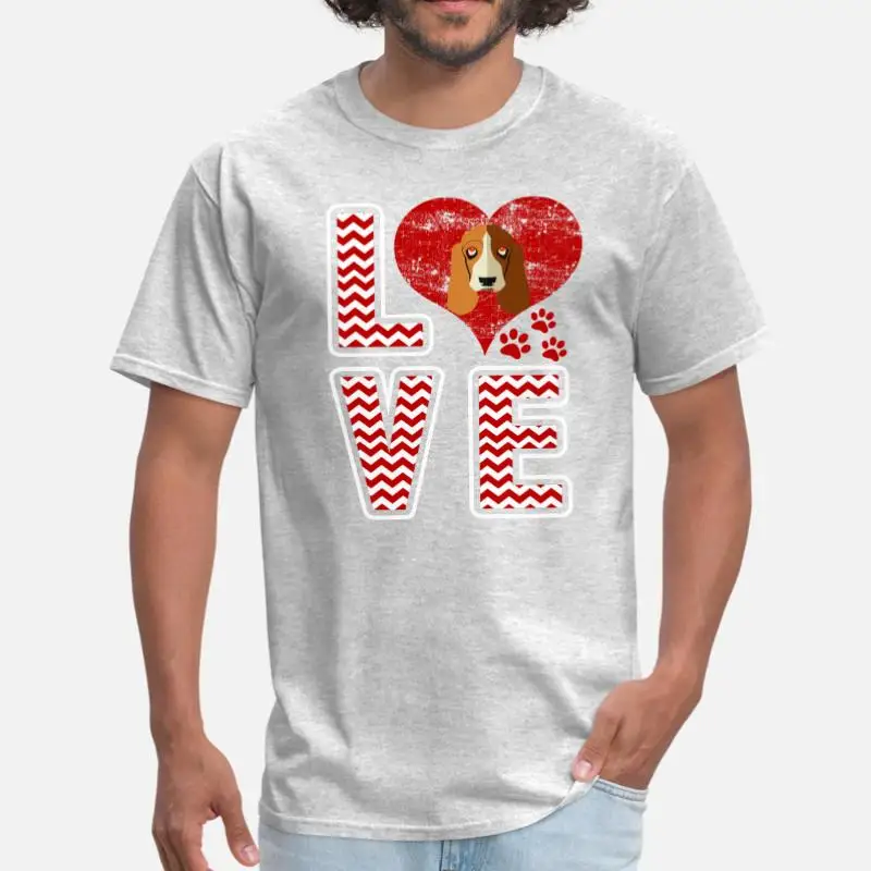 

Love Dog Basset Hound T-Shirt For Mens Women O Neck Funny Casual T Shirt For Men Size Xxxl 4xl 5xl Female Tee Tops