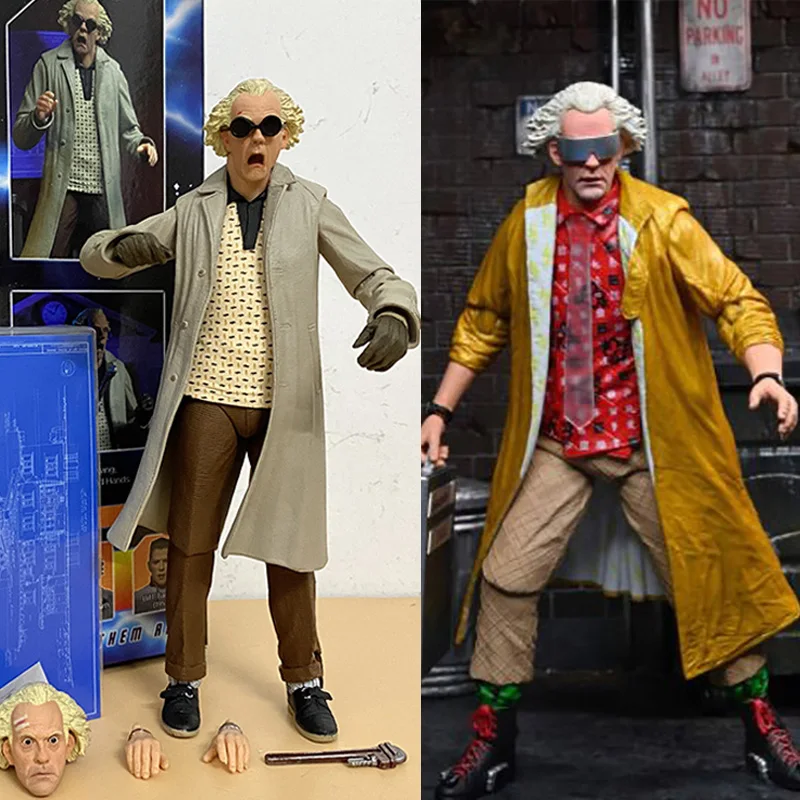 NECA Back To The Future Dr. Doc Brown Action Figure Joint Movable Model ...