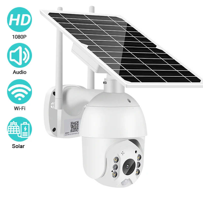 

1080P HD Solar Panel WiFi Camera PIR Detection IR Night Vision Security IP Camera Solar Low-power Wireless Camera Cloud Storage