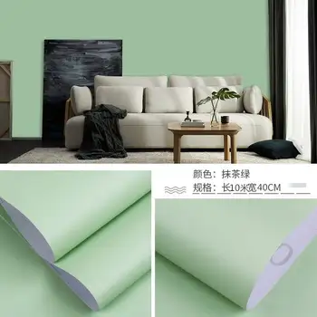 

PVCSolid Color Macaron Thickened Wallpaper Self-adhesive Wallpaper Furniture Renovation Stickers Dormitory Bedroom Living Room
