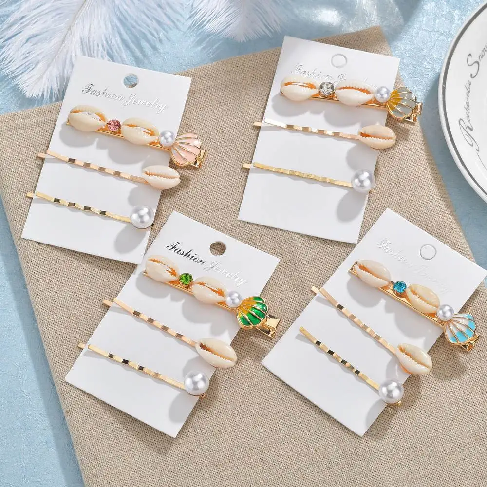 

2019 Shell Pearl Hairpins Scallop Blue Sweet Style Hair Clip 2019 Creative Design Korean Accessories Popular Jewelry Hair Pin