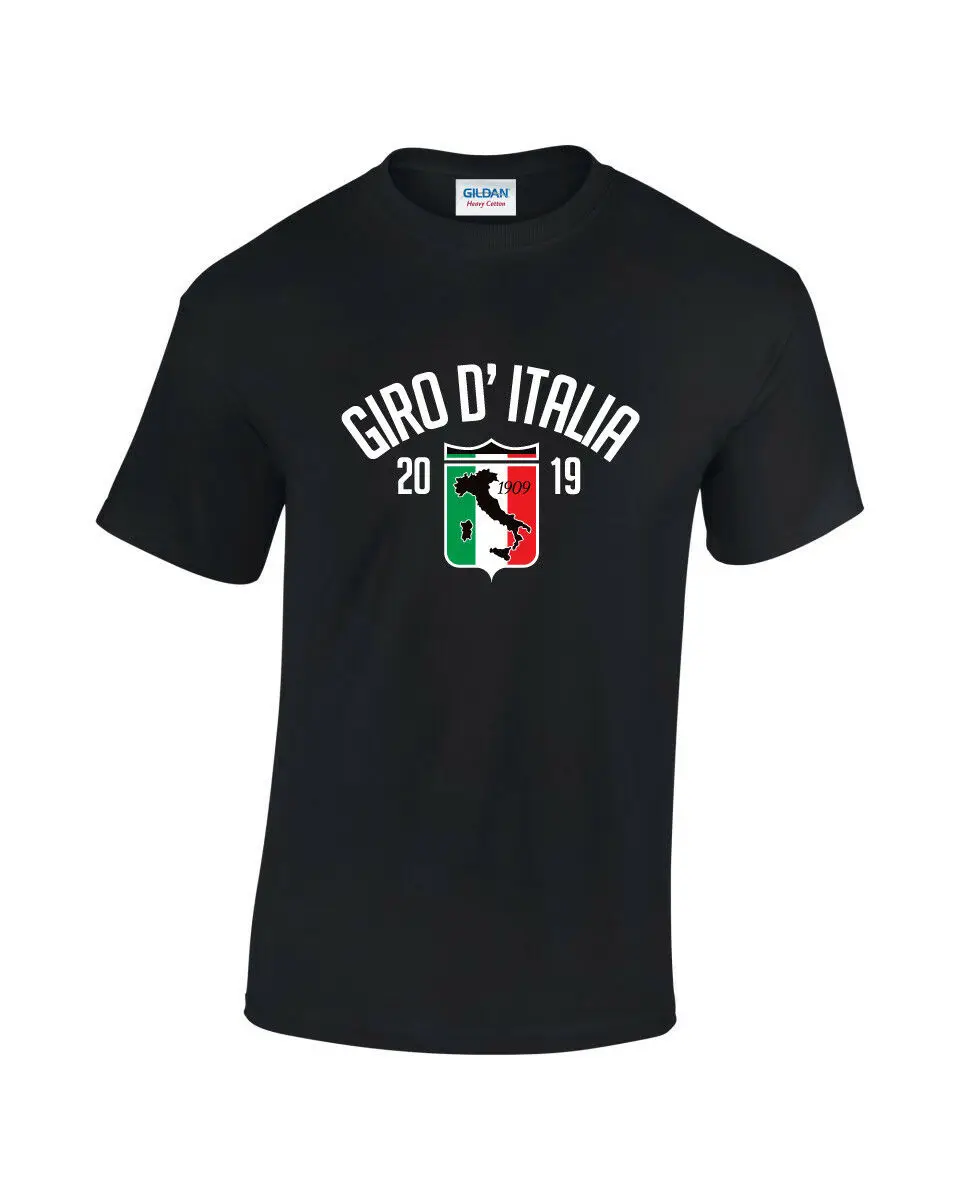 Giro D'Italia, Ретро стиль, Велоспорт велосипед, Мужская хлопковая футболка с принтом, новые модные мужские топы, крутая футболка с круглым вырезом, футболки с графическим принтом - Цвет: Черный