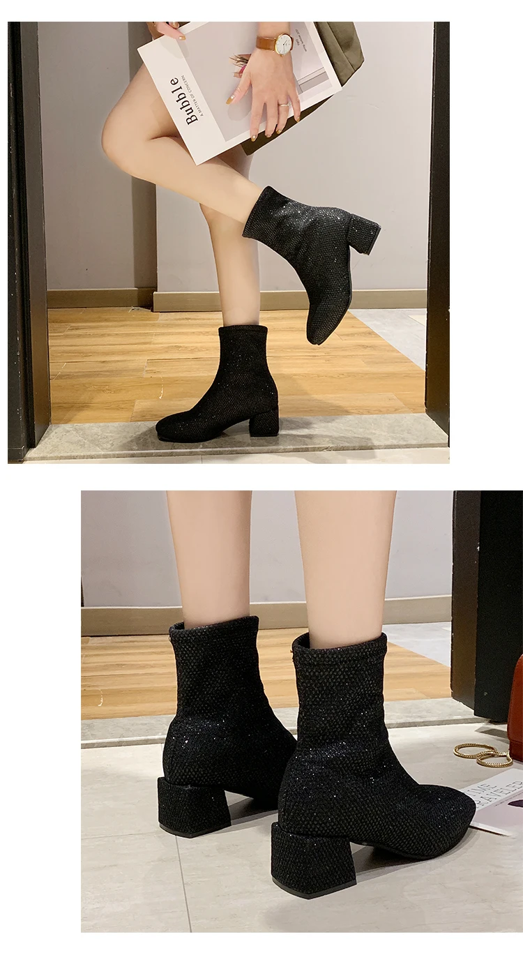 Bootee/ г. Женские ботинки Брендовая женская обувь сабо на шнуровке, на платформе, с круглым носком, женские модные ботильоны, высокие каблуки из каучука, Осенние