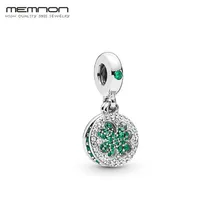 Весенняя коллекция, 925 пробы, серебро, висячие, ослепительный клевер, амулеты, подходят для бусин, браслеты, подвесные колье, сделай сам, Memnon, ювелирные изделия