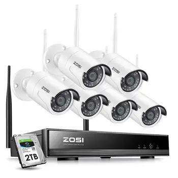 

ZOSI 8CH 1080P H265+ Wifi NVR 2.0MP Security Camera System 2/6pcs IR Outdoor Waterproof CCTV Camera Wireless Surveillance System