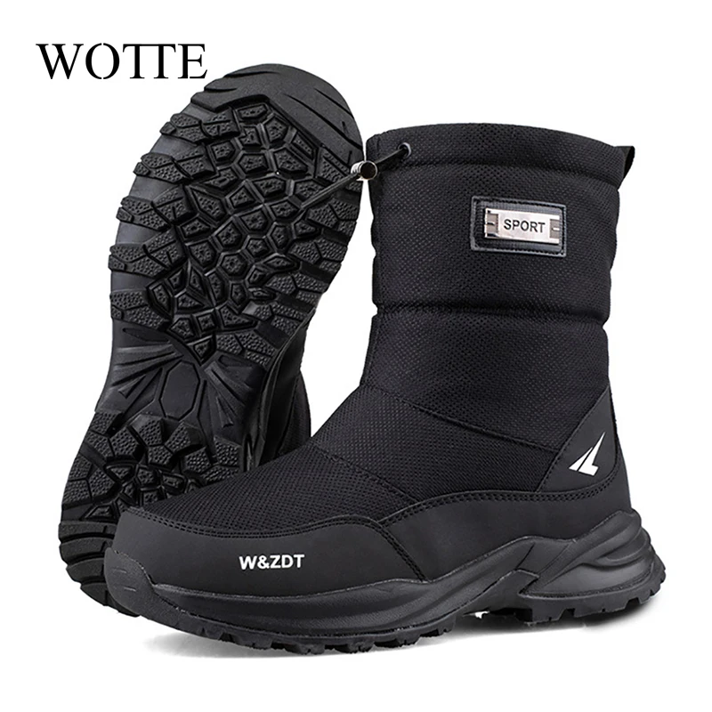 Winter Men's Boots New Winter Shoes Men Snow Boots Waterproof Non-slip Thick Fur Boot For -40 Degrees Platform