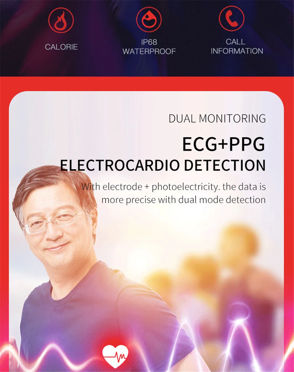 Смарт-часы MODOSON F11 ECG монитор сердечного ритма умные часы фитнес-трекер Браслет для samsung huawei Xiaomi Apple iphone